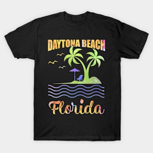 Summer Vacation Retro Sunset Florida Daytona Beach Long Sleeve T-Shirt T-Shirt